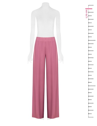Pantalon palazzo en satin avec fermeture éclair latérale Rinascimento