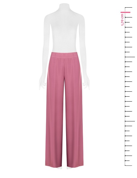 Pantalon palazzo en satin avec fermeture éclair latérale Rinascimento