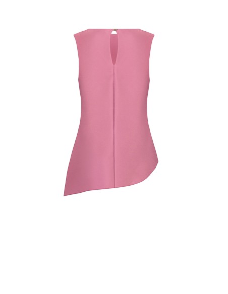 Top fluide en satin, asymétrique et froncé sur un côté, Rinascimento