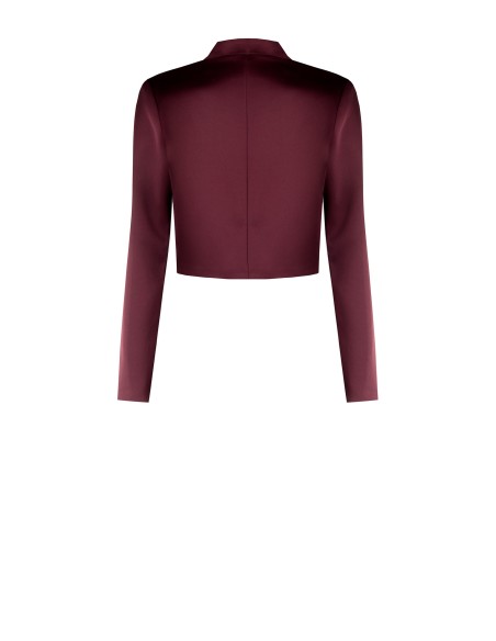 Veste Spencer courte ouverte en satin sans revers Rinascimento