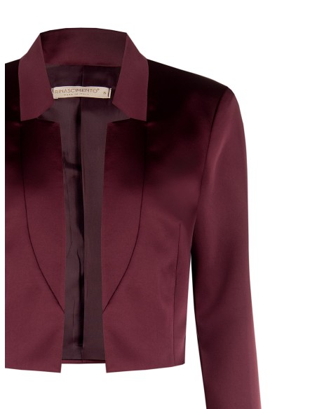 Veste Spencer courte ouverte en satin sans revers Rinascimento