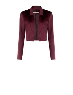 Veste Spencer courte ouverte en satin sans revers Rinascimento