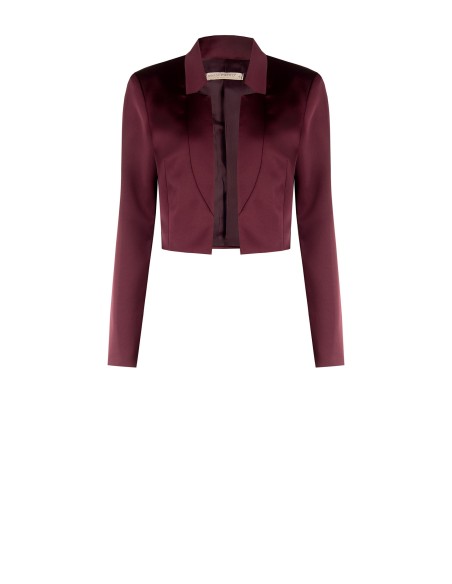 Veste Spencer courte ouverte en satin sans revers Rinascimento