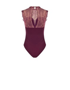 Aansluitend bodysuit van jersey met inzetstuk van Chantilly-kant 2