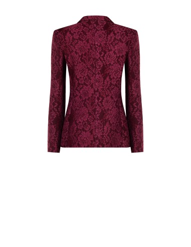 Veste blazer cintrée en tissu technique recouvert de dentelle Rinascimento