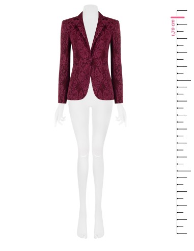 Veste blazer cintrée en tissu technique recouvert de dentelle Rinascimento