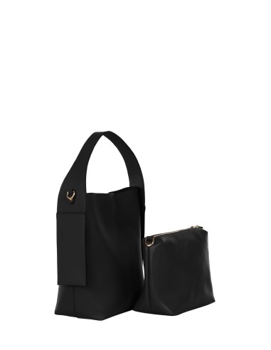 Maxi-handtas van imitatieleer met binnenpochette en afneembare schouderriem Rinascimento