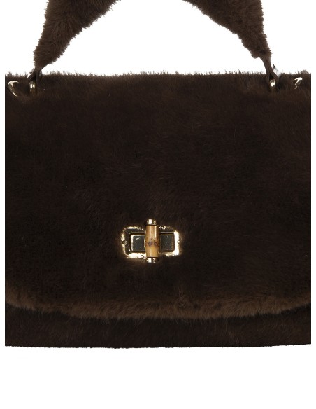 Sac à main en fausse fourrure avec bandoulière amovible Rinascimento