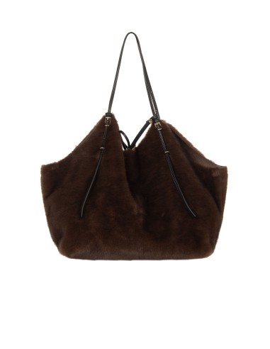 Maxi sac cabas en fausse fourrure tachetée avec pochette intérieure Rinascimento