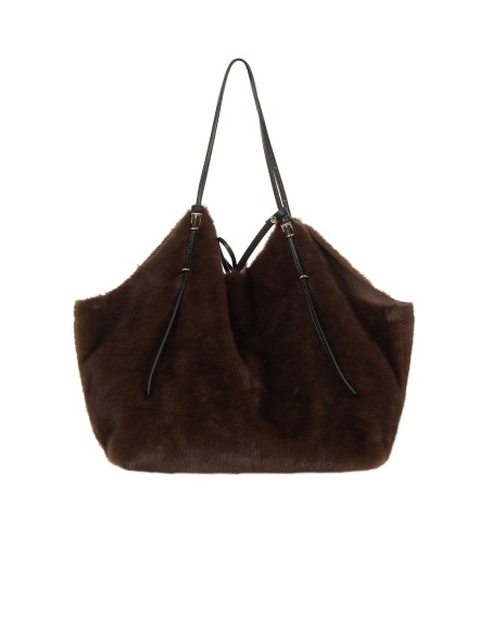 Maxi sac cabas en fausse fourrure tachetée avec pochette intérieure Rinascimento