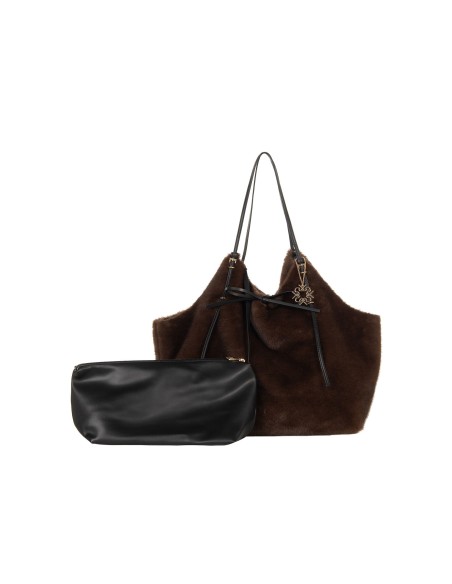 Maxi-shopper van gevlekte imitatiebont met binnenpochette Rinascimento