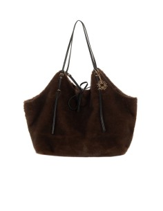 Maxi sac cabas en fausse fourrure tachetée avec pochette intérieure Rinascimento