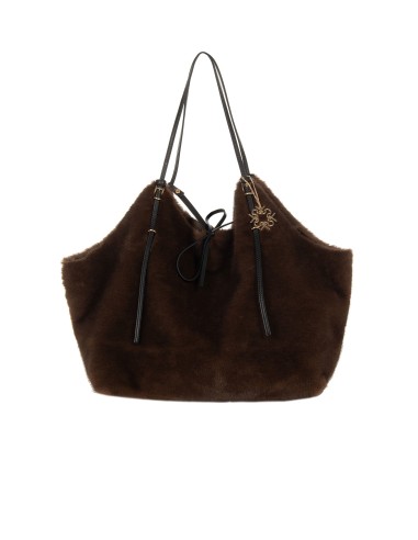 Maxi-shopper van gevlekte imitatiebont met binnenpochette Rinascimento