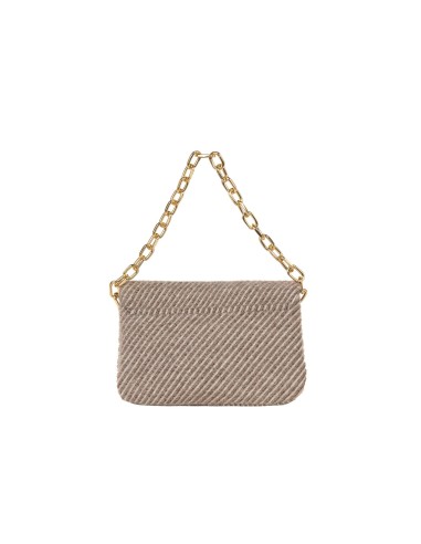 Sac à bandoulière en tissu chaud à rayures avec chaîne et bandoulière amovible Rinascimento