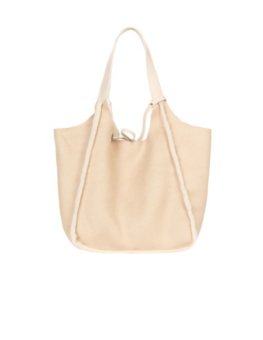 Maxi sac shopper en simil-mouton avec pochette intérieure Rinascimento