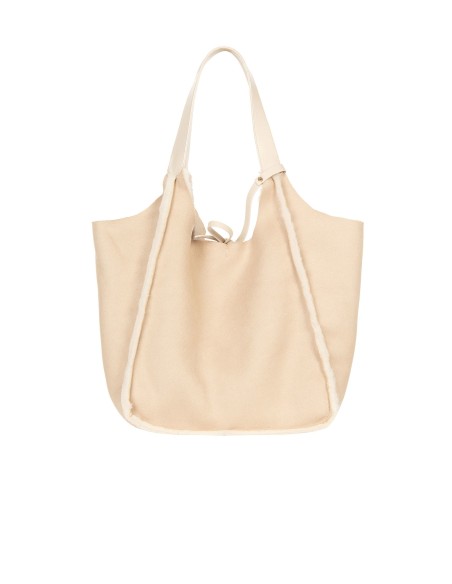 Maxi-shopper van imitatie schapenvacht met binnenpochette Rinascimento