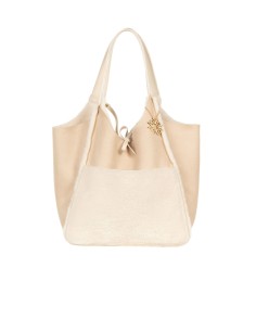 Maxi sac shopper en simil-mouton avec pochette intérieure Rinascimento