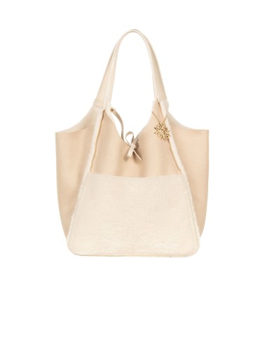 Maxi-shopper van imitatie schapenvacht met binnenpochette Rinascimento