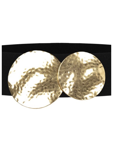 Ceinture élastique avec boucle à disques métalliques martelés Rinascimento