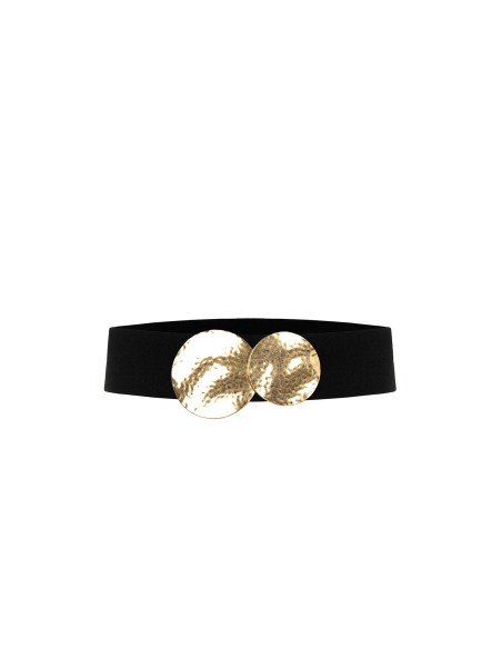 Ceinture élastique avec boucle à disques métalliques martelés Rinascimento