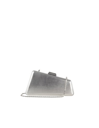 Trapeziumvormige harde tas van metallic kunstleer met kettingschouderband Rinascimento
