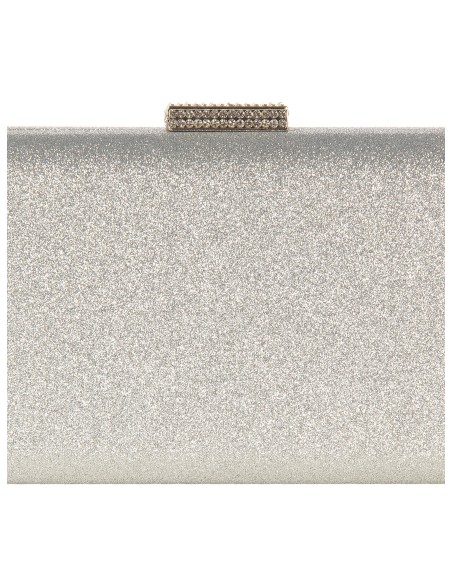 Harde glitterclutch met glittersluiting en kettingschouderband Rinascimento