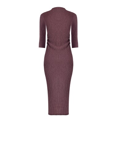 Robe fourreau en tissu gaufré côtelé, froncée sur les hanches, Rinascimento