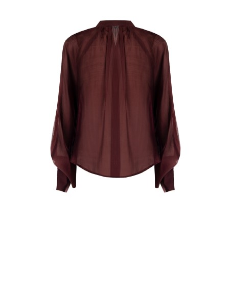 Blouse fluide en tissu léger semi-transparent à manches maxi Rinascimento