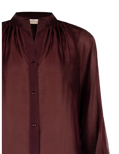Blouse fluide en tissu léger semi-transparent à manches maxi Rinascimento