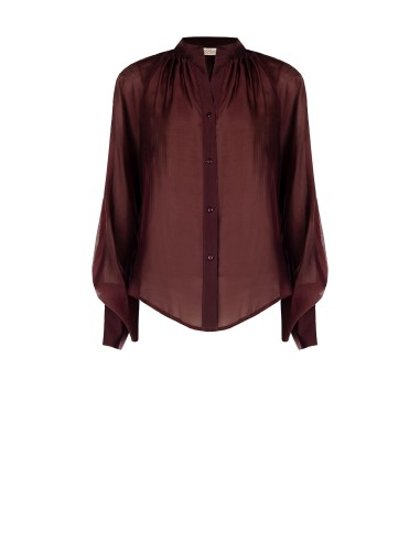 Blouse fluide en tissu léger semi-transparent à manches maxi Rinascimento