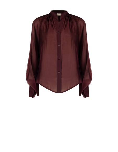 Blouse fluide en tissu léger semi-transparent à manches maxi Rinascimento