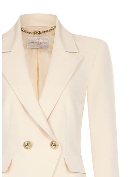 Veste blazer courte croisée en tissu technique Rinascimento