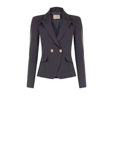 Korte double-breasted blazer van technische stof Rinascimento