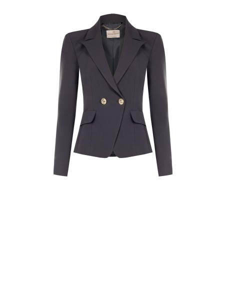 Veste blazer courte croisée en tissu technique Rinascimento