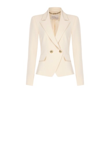 Veste blazer courte croisée en tissu technique Rinascimento