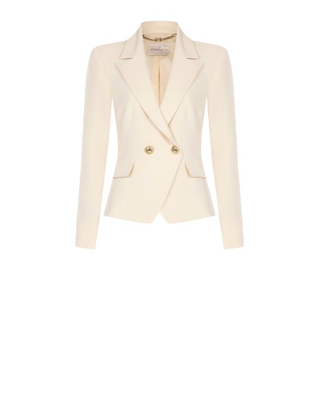 Veste blazer courte croisée en tissu technique Rinascimento