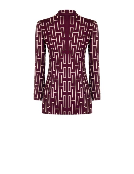 Veste blazer oversize cintrée croisée en tissu technique imprimé Rinascimento