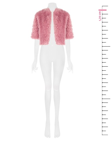 Manteau court en fausse fourrure à manches 3/4 Rinascimento