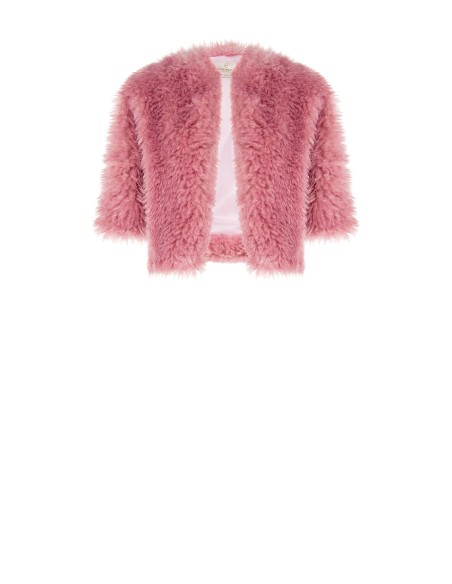 Manteau court en fausse fourrure à manches 3/4 Rinascimento