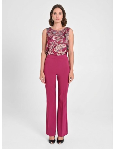 Pantalon évasé en tissu technique avec fermeture éclair sur le côté Rinascimento