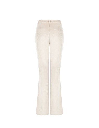 Rinascimento ribfluwelen broek met wijde pijpen en zakken aan de voorkant