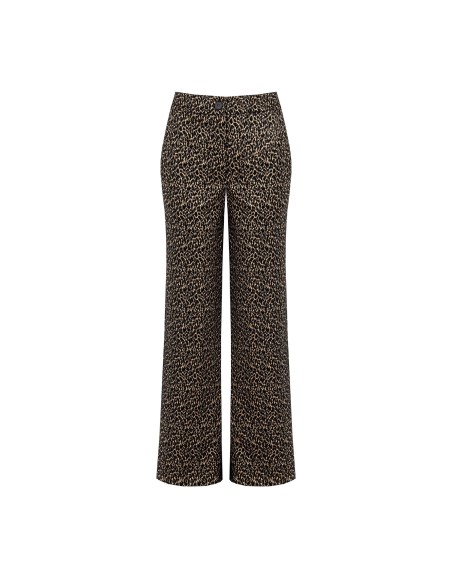 Pantalon droit imprimé léopard avec poches Rinascimento