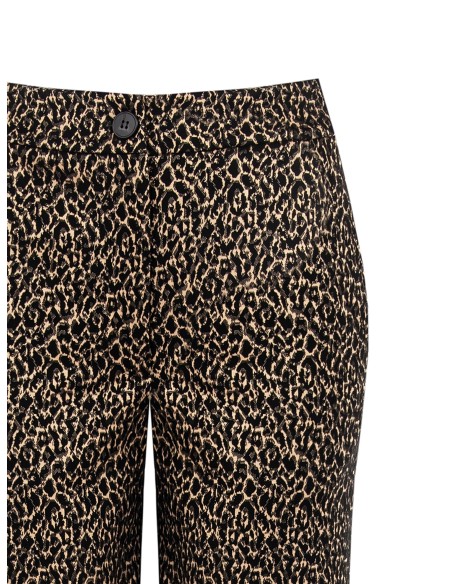 Pantalon droit imprimé léopard avec poches Rinascimento