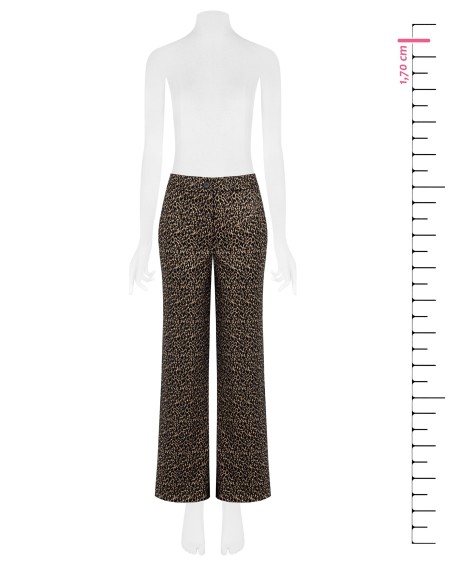 Pantalon droit imprimé léopard avec poches Rinascimento