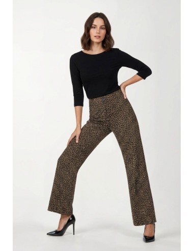 Pantalon droit imprimé léopard avec poches Rinascimento