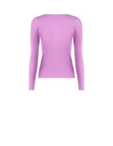 Aansluitende ribtrui met lurex en logolabel RR Rinascimento
