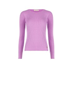 Pull ajusté côtelé avec fil lurex et plaque logo RR Rinascimento