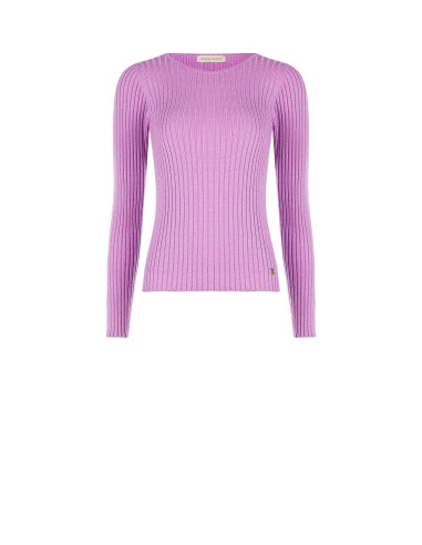 Aansluitende ribtrui met lurex en logolabel RR Rinascimento