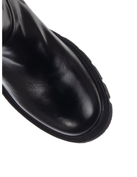 Chunky laarzen met gekruiste riem en logoplaatje van Rinascimento