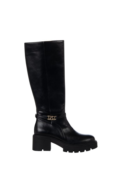 Bottes chunky à brides croisées et plaque logo RR Rinascimento
